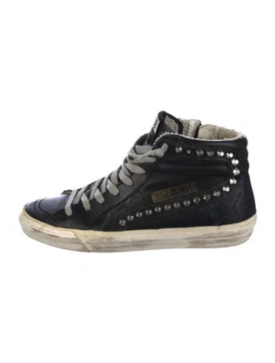 Pre-owned Golden Goose Leather Distressed Accents Sneakers In Black