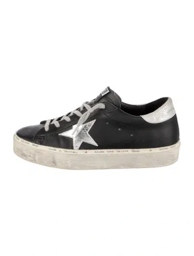 Pre-owned Golden Goose Leather Distressed Accents Sneakers In Black