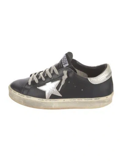 Pre-owned Golden Goose Leather Distressed Accents Sneakers In Black