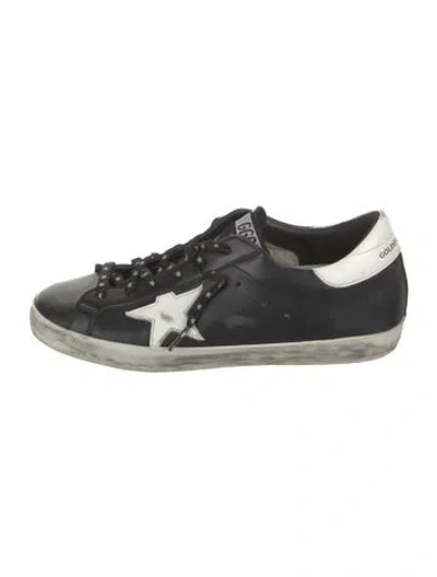 Pre-owned Golden Goose Leather Distressed Accents Sneakers In Black