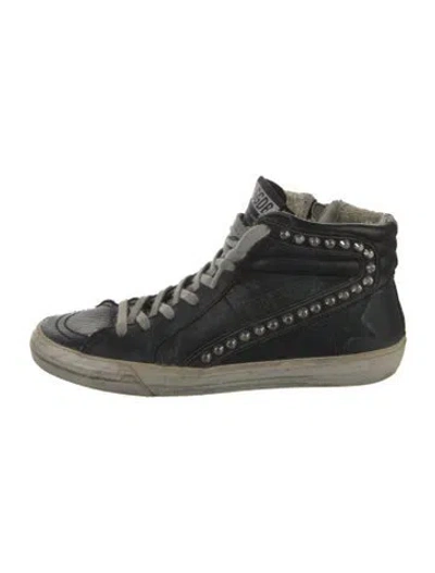 Pre-owned Golden Goose Leather Distressed Accents Sneakers In Black