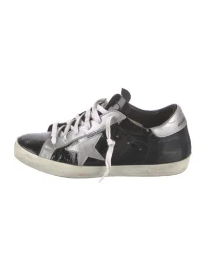 Pre-owned Golden Goose Leather Distressed Accents Sneakers In Black