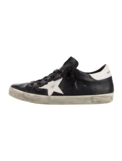 Pre-owned Golden Goose Leather Distressed Accents Sneakers In Blue