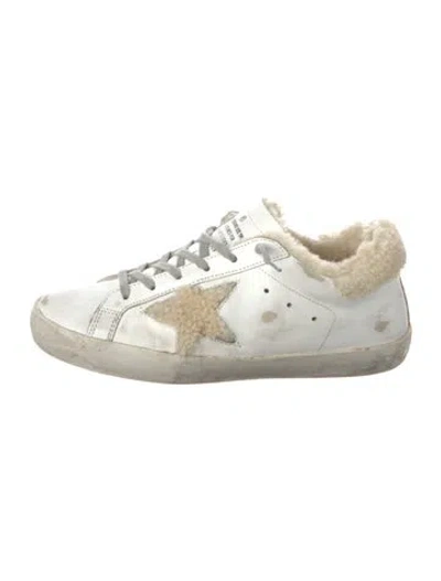 Pre-owned Golden Goose Leather Distressed Accents Sneakers In Neutral