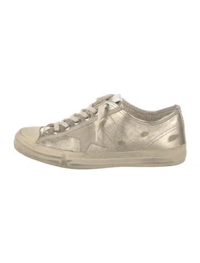 Pre-owned Golden Goose Leather Distressed Accents Sneakers In Neutral