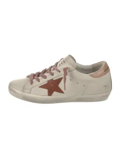 Pre-owned Golden Goose Leather Distressed Accents Sneakers W/ Tags In Neutral