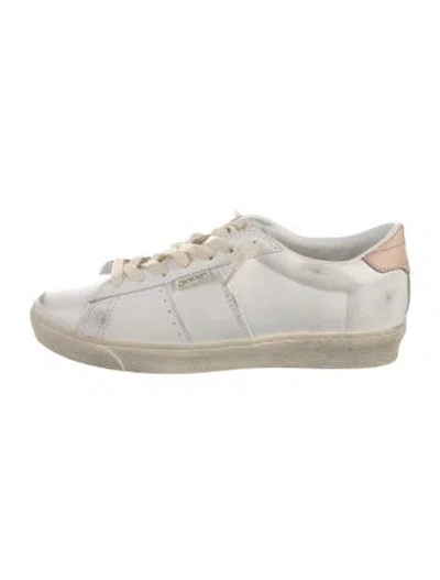 Pre-owned Golden Goose Leather Distressed Accents Sneakers In White