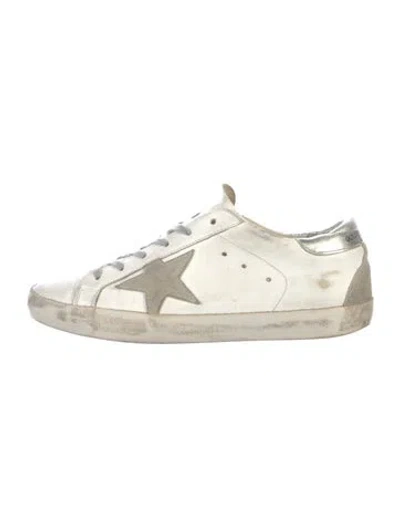 Pre-owned Golden Goose Leather Distressed Accents Sneakers In White