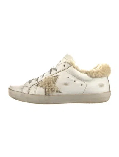 Pre-owned Golden Goose Leather Distressed Accents Sneakers In White