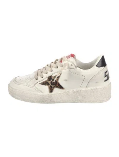 Pre-owned Golden Goose Leather Distressed Accents Sneakers In White