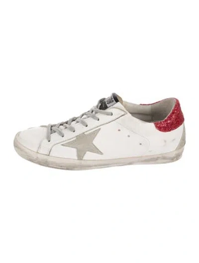 Pre-owned Golden Goose Leather Distressed Accents Sneakers In White