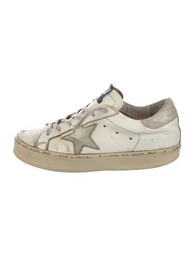 Pre-owned Golden Goose Leather Distressed Accents Sneakers In White