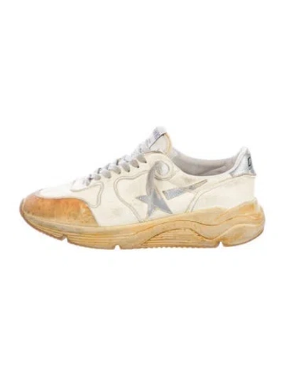 Pre-owned Golden Goose Leather Distressed Accents Sneakers In White