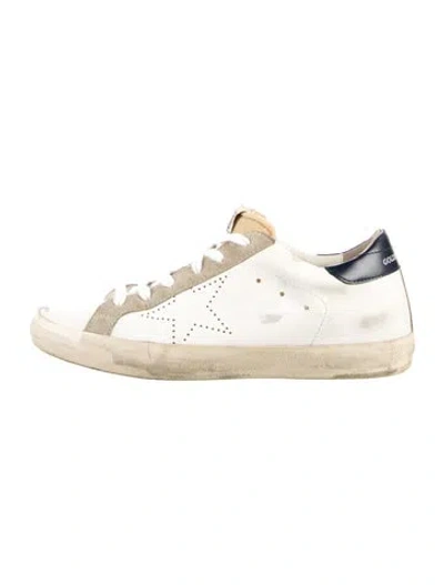 Pre-owned Golden Goose Leather Distressed Accents Sneakers In White