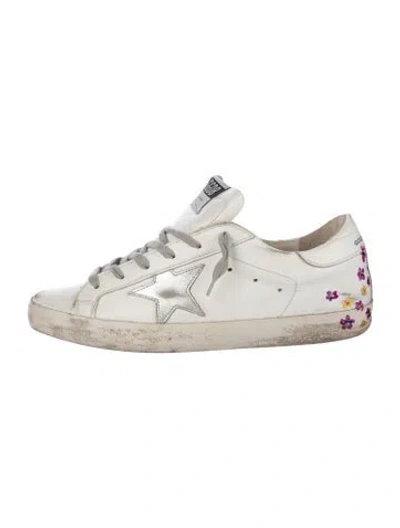 Pre-owned Golden Goose Leather Distressed Accents Sneakers In White