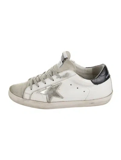 Pre-owned Golden Goose Leather Distressed Accents Sneakers In White