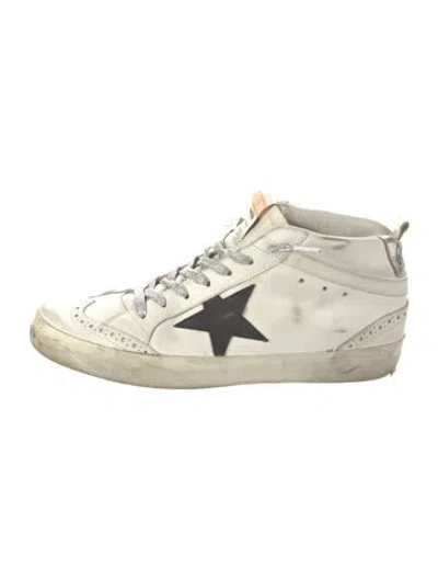 Pre-owned Golden Goose Leather Distressed Accents Sneakers In White