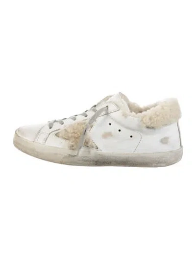 Pre-owned Golden Goose Leather Distressed Accents Sneakers In White