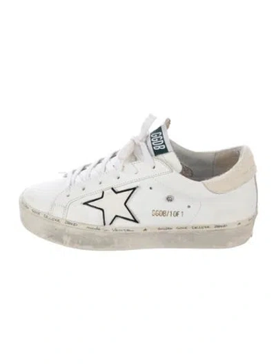 Pre-owned Golden Goose Leather Distressed Accents Sneakers In White