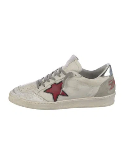 Pre-owned Golden Goose Leather Distressed Accents Sneakers In White