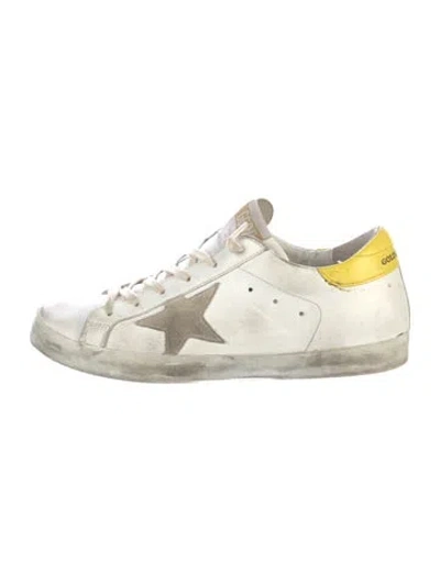 Pre-owned Golden Goose Leather Distressed Accents Sneakers In White