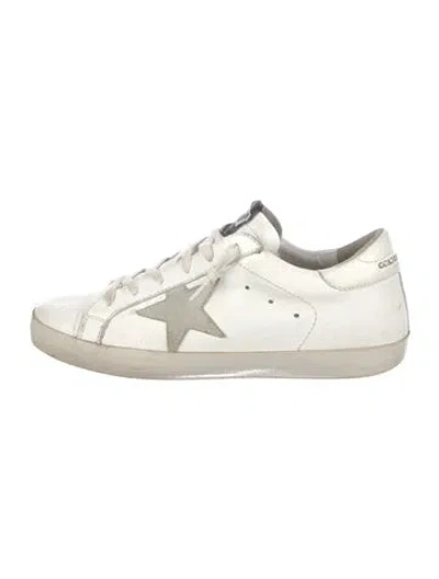 Pre-owned Golden Goose Leather Distressed Accents Sneakers In White