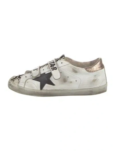 Pre-owned Golden Goose Leather Distressed Accents Sneakers In White