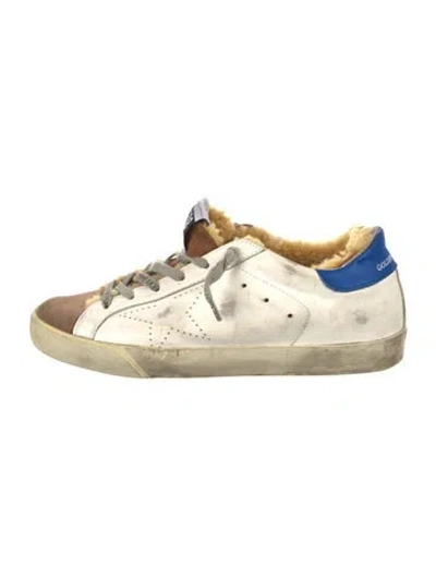 Pre-owned Golden Goose Leather Distressed Accents Sneakers In White