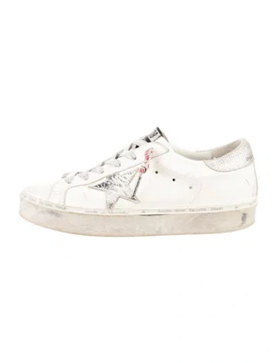 Pre-owned Golden Goose Leather Distressed Accents Sneakers In White