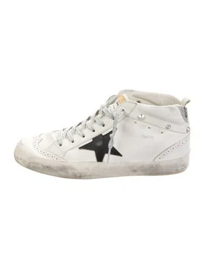 Pre-owned Golden Goose Leather Distressed Accents Sneakers In White