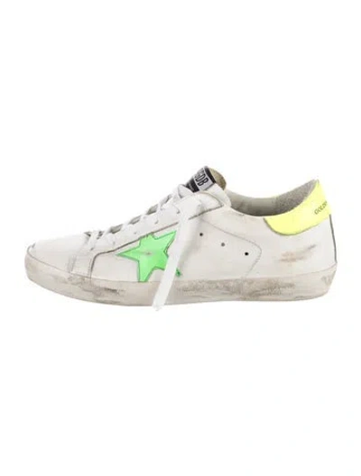 Pre-owned Golden Goose Leather Distressed Accents Sneakers In White