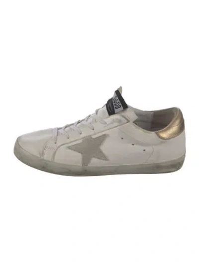 Pre-owned Golden Goose Leather Distressed Accents Sneakers In White