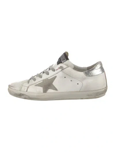 Pre-owned Golden Goose Leather Distressed Accents Sneakers In White
