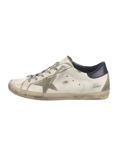 Pre-owned Golden Goose Leather Distressed Accents Sneakers In White