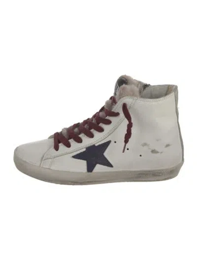 Pre-owned Golden Goose Leather Distressed Accents Sneakers In White
