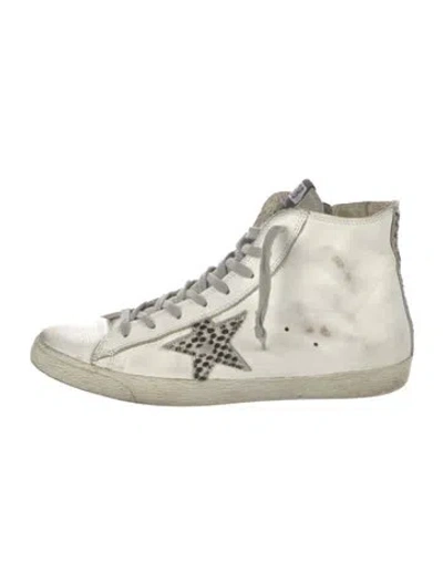 Pre-owned Golden Goose Leather Distressed Accents Sneakers In White