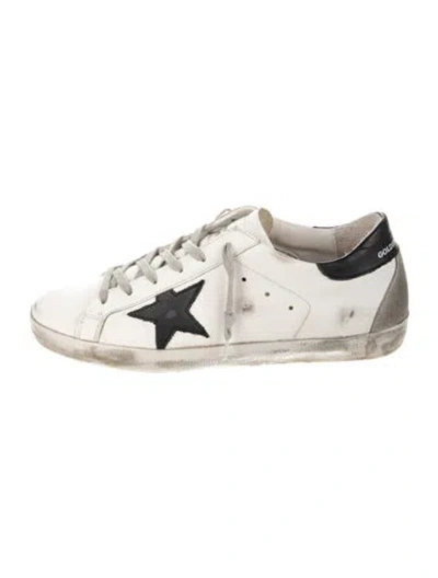 Pre-owned Golden Goose Leather Distressed Accents Sneakers In White