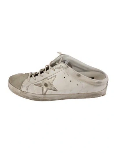 Pre-owned Golden Goose Leather Distressed Accents Sneakers In White