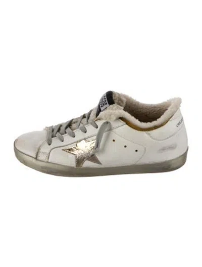 Pre-owned Golden Goose Leather Distressed Accents Sneakers In White