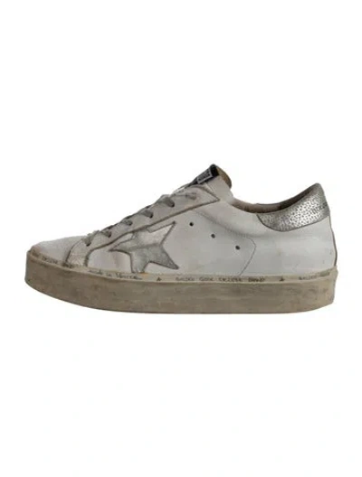 Pre-owned Golden Goose Leather Distressed Accents Sneakers In White