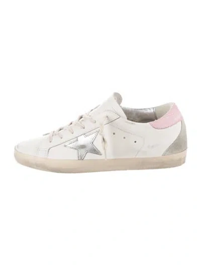 Pre-owned Golden Goose Leather Distressed Accents Sneakers In White