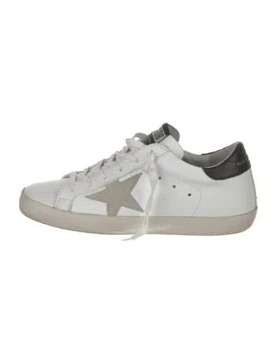 Pre-owned Golden Goose Leather Distressed Accents Sneakers In White