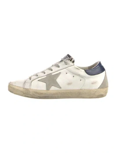 Pre-owned Golden Goose Leather Distressed Accents Sneakers In White
