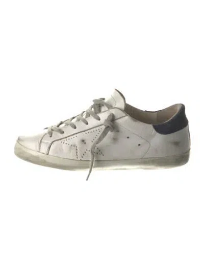 Pre-owned Golden Goose Leather Distressed Accents Sneakers In White