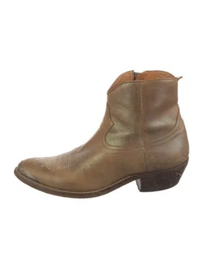 Pre-owned Golden Goose Leather Distressed Accents Western Boots