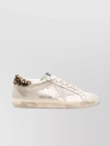 GOLDEN GOOSE LEATHER DISTRESSED SNEAKERS WITH CHEETAH PRINT DETAIL