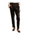 Golden Goose Leather Elastic-waist Cropped Trousers In Black