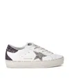 Golden Goose Women's Hi Star Sneaker With Purple/silver Glitter In White