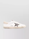 GOLDEN GOOSE LEATHER FLATFORM SNEAKERS WITH DISTRESSED STAR PATCH