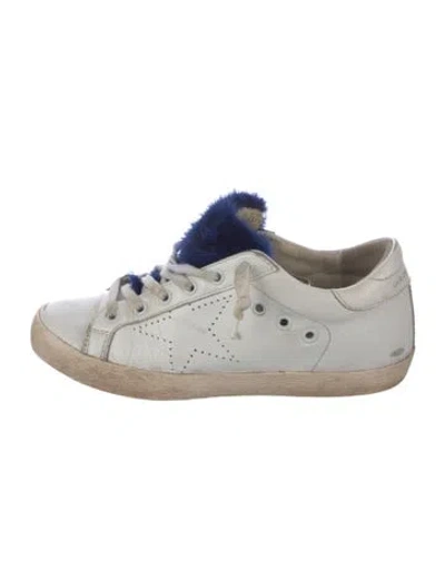 Pre-owned Golden Goose Leather Fur Trim Sneakers In White